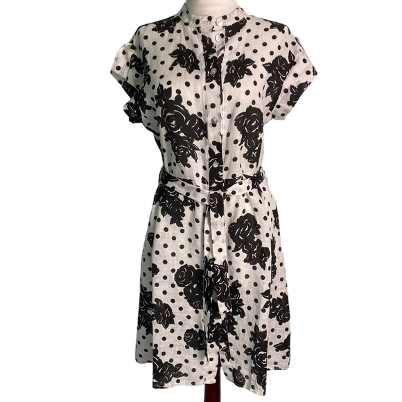 ALLEGRA Masetti Button Down Linen Midi Dress | sz S - Picture 1 of 10